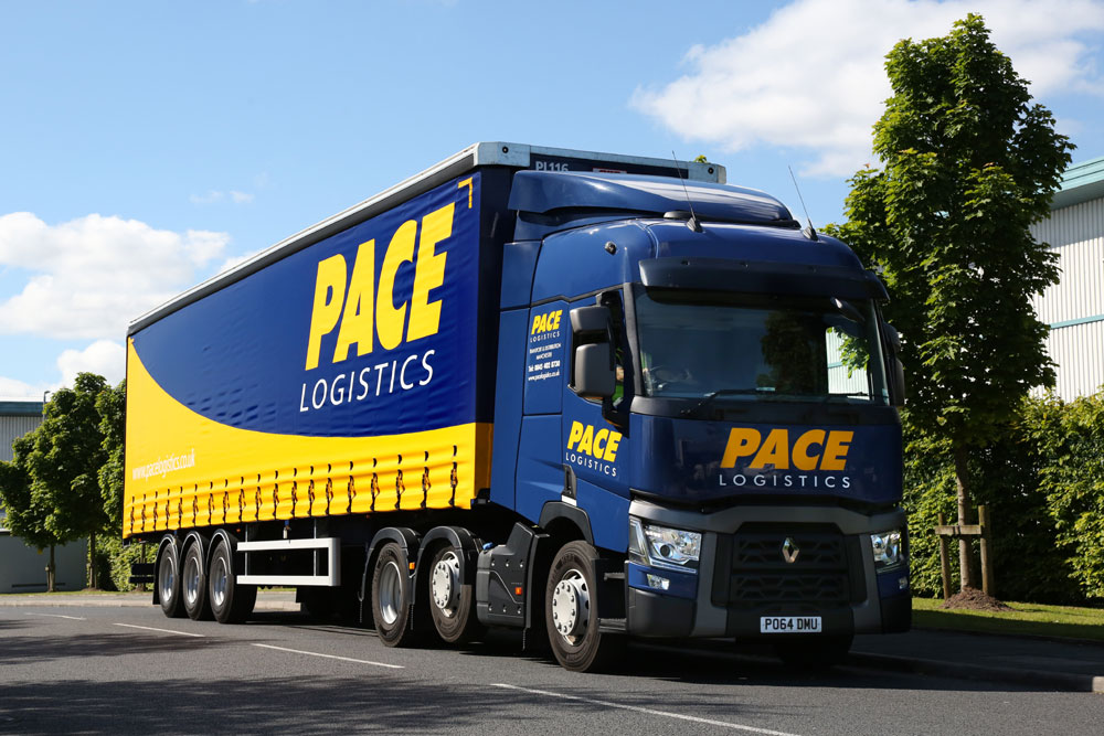 Ariculated vehicle part of the pallet delivery fleet for Pace Logistics Manchester